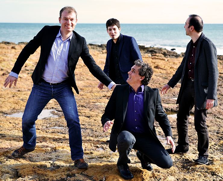 Quatuor Caliente : piano, bandonéon, contre basse et violoncelle